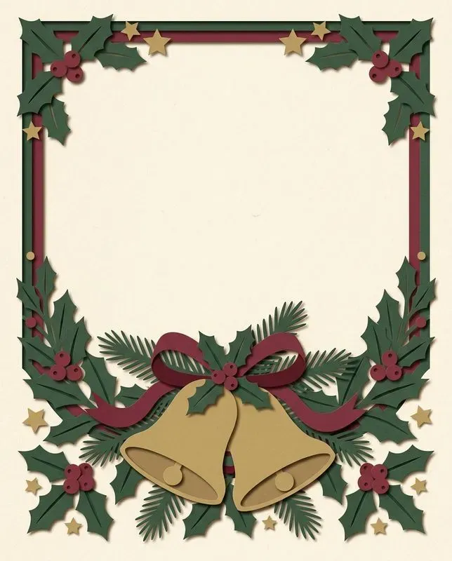 Layered Paper Cut Christmas Card Art