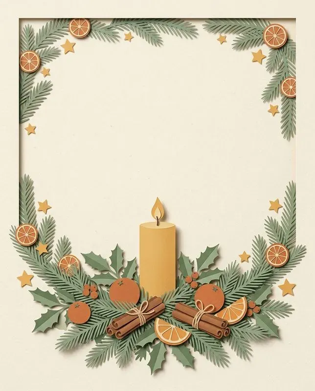 Layered Paper Cut Christmas Card Art