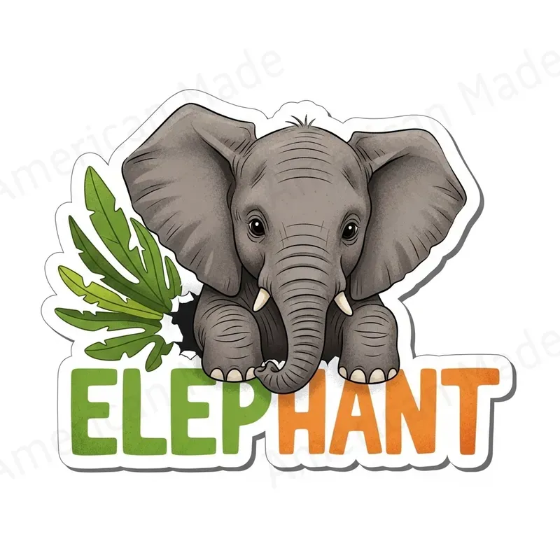 Illustrated Animal Text Stickers