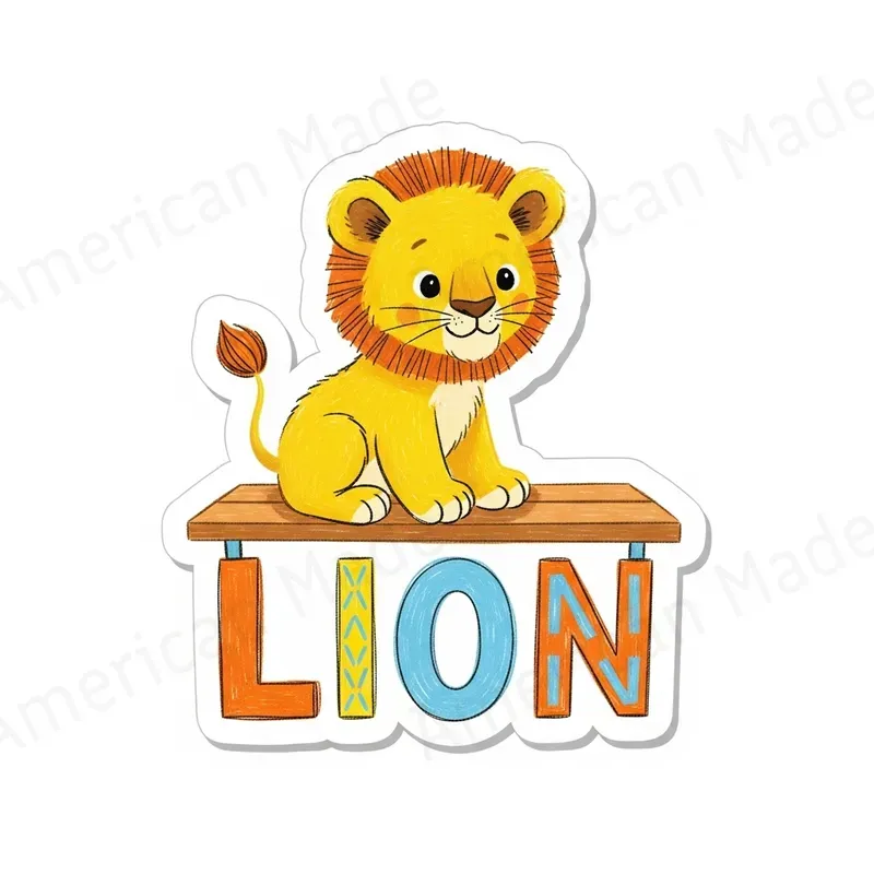 Illustrated Animal Text Stickers