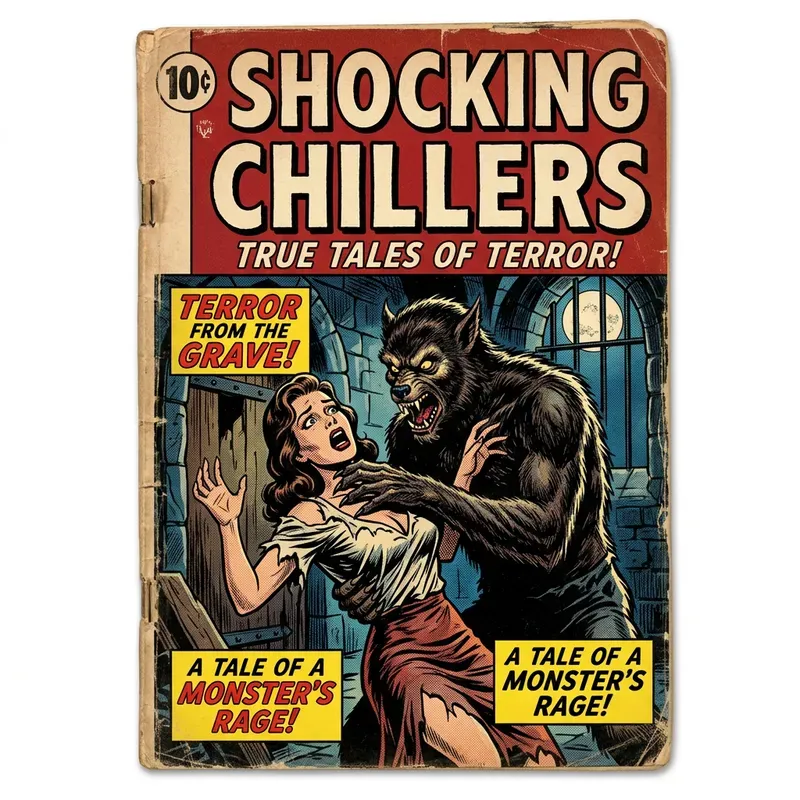 Vintage Horror Comic Cover Generator