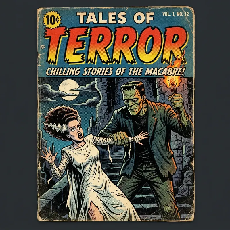 Vintage Horror Comic Cover Generator