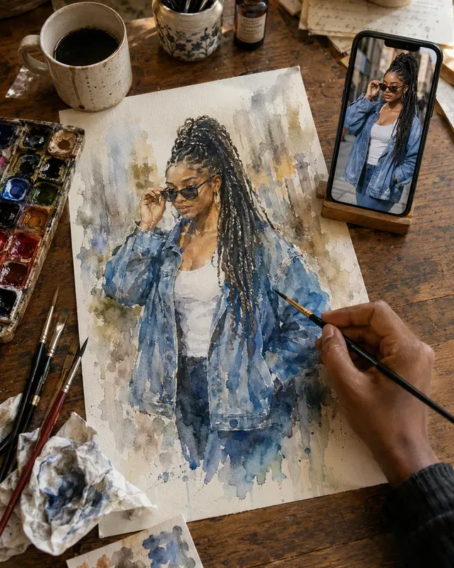 Watercolor Portraits In Progress