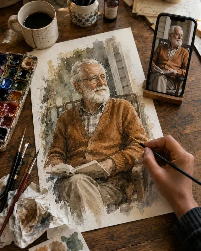 Watercolor Portraits In Progress