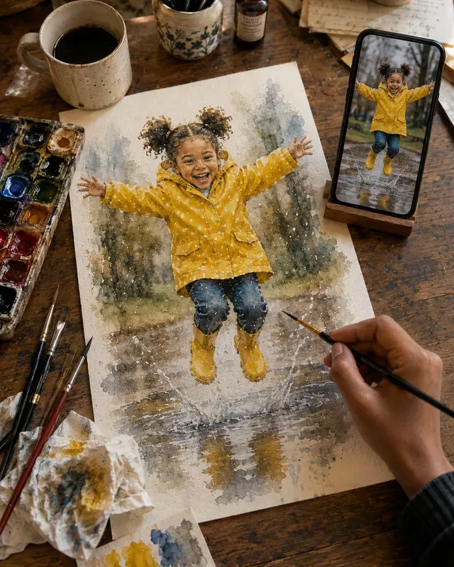 Watercolor Portraits In Progress