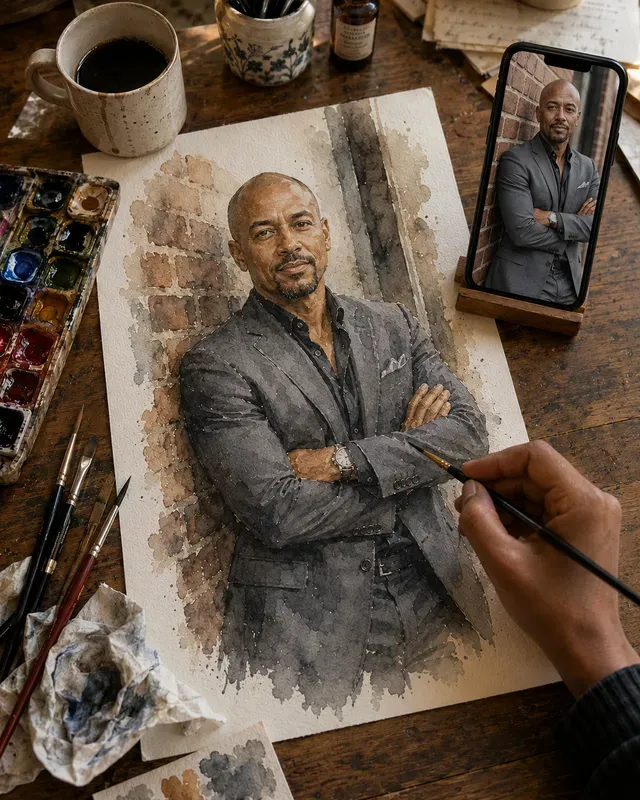 Watercolor Portraits In Progress