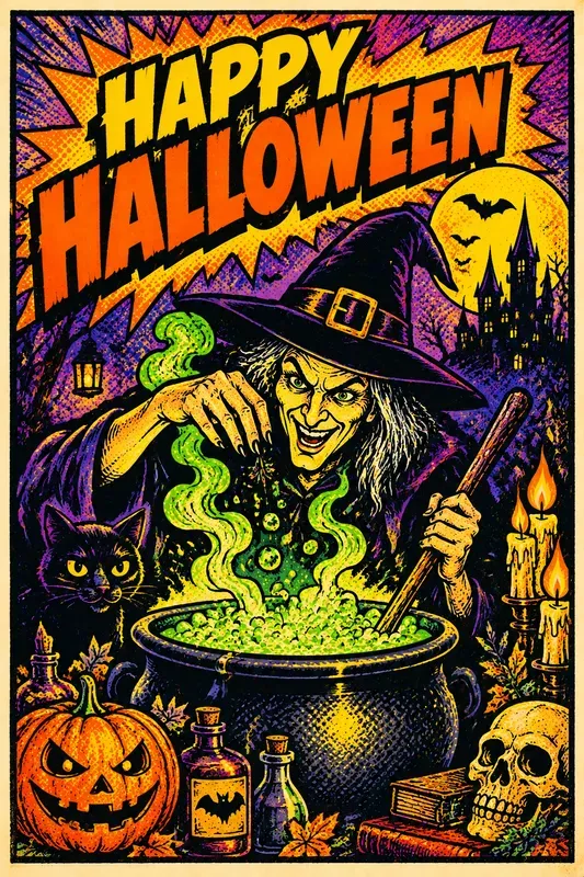 Pop Art Halloween Greeting Cards