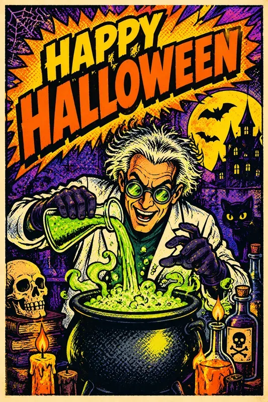 Pop Art Halloween Greeting Cards