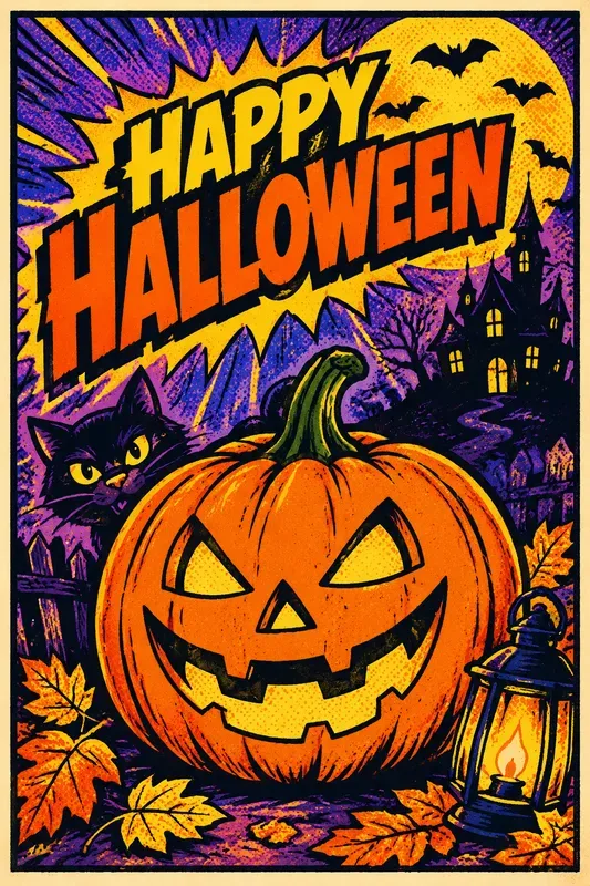 Pop Art Halloween Greeting Cards