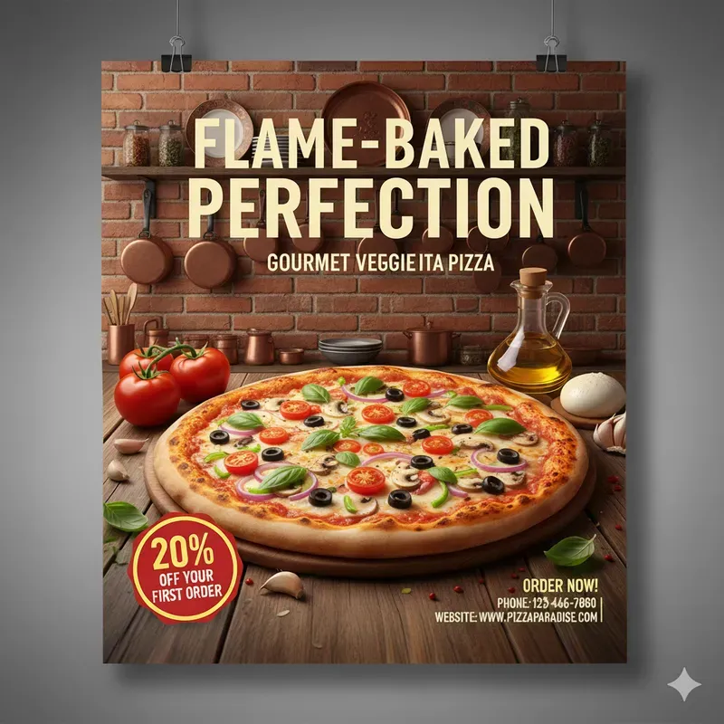 Pizza Ad Posters 9 Variations