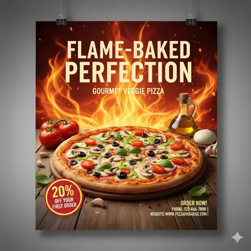 Pizza Ad Posters 9 Variations