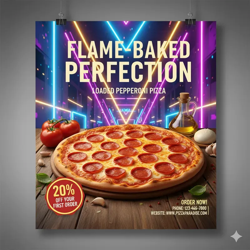 Pizza Ad Posters 9 Variations