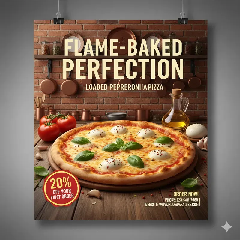 Pizza Ad Posters 9 Variations