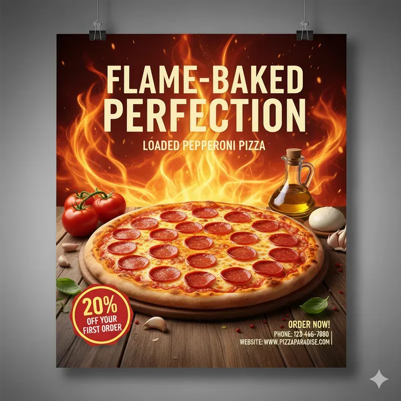 Pizza Ad Posters 9 Variations