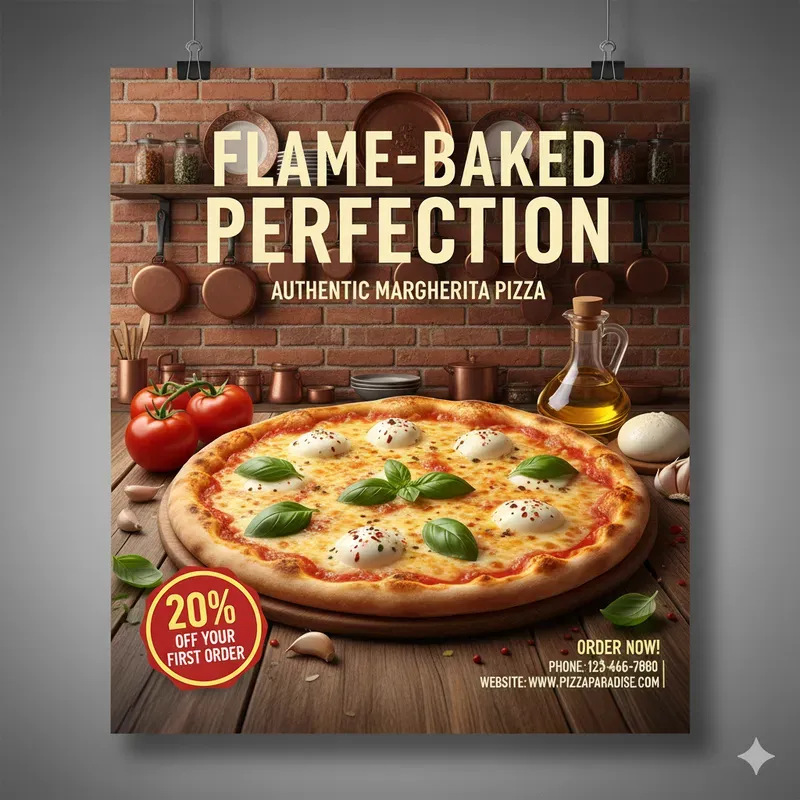 Pizza Ad Posters 9 Variations