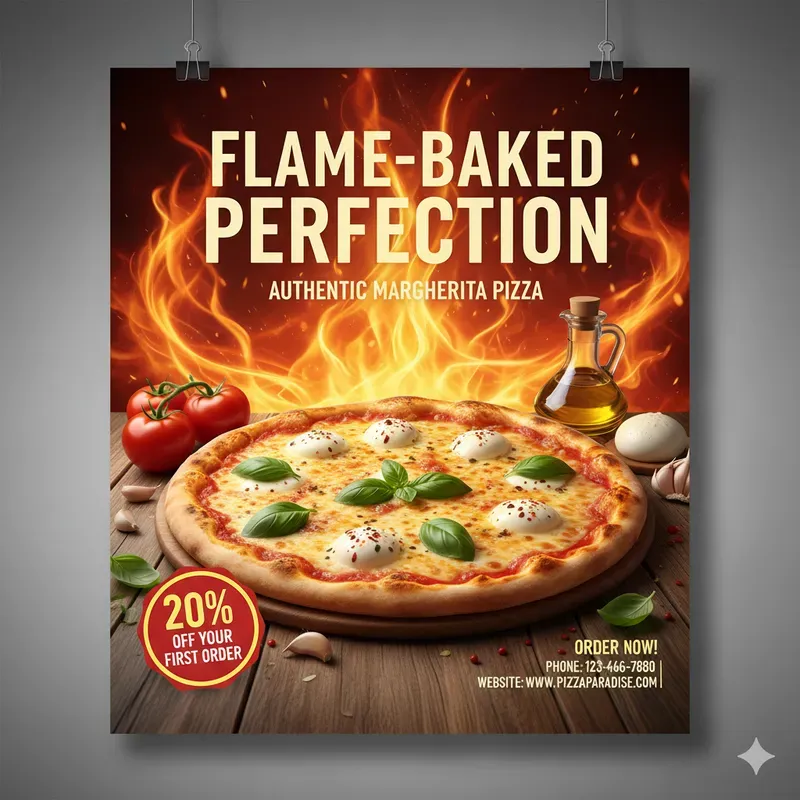 Pizza Ad Posters 9 Variations