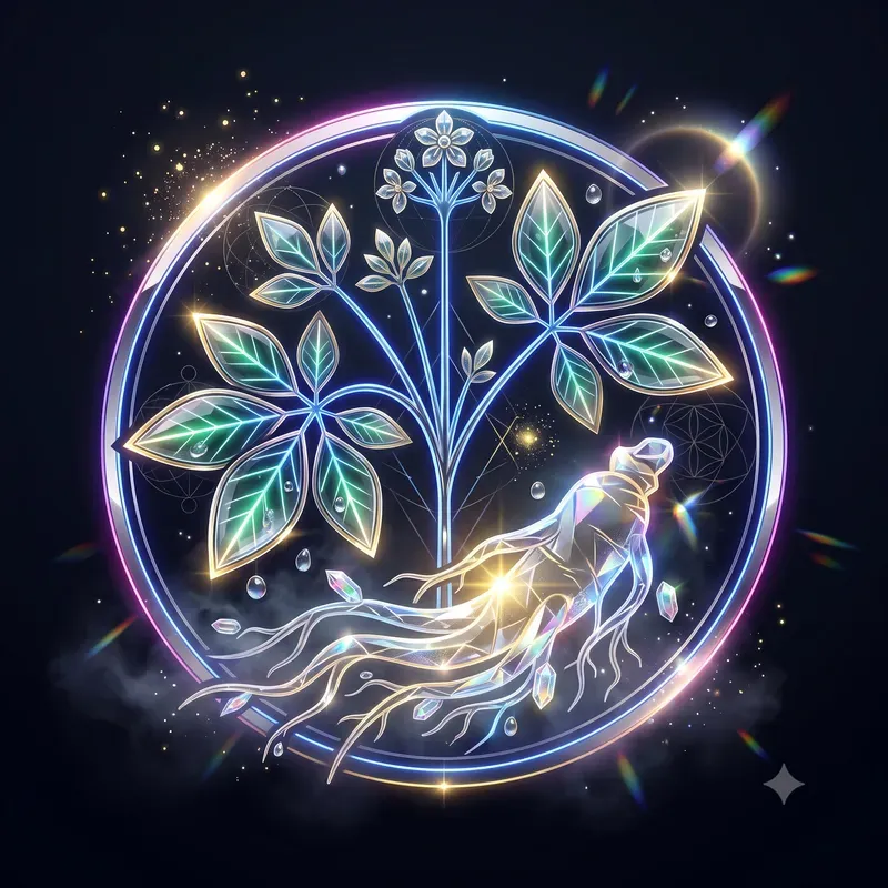 Neon Crystal Asian Herb Emblems