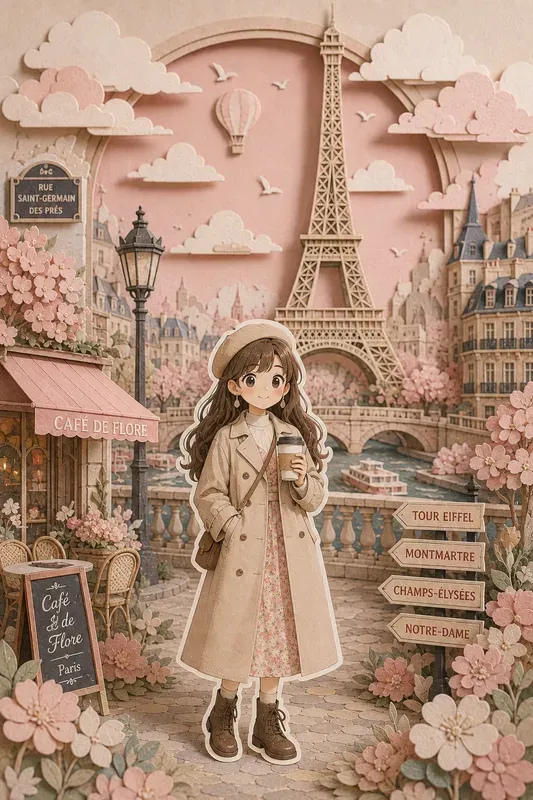 Cute Paper Diorama Travel Scenes