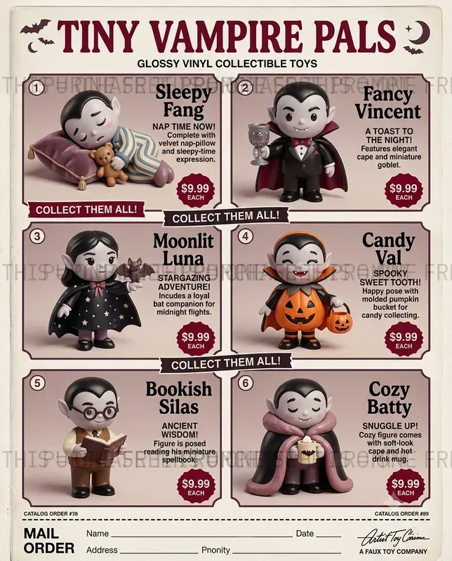 Cute Halloween Toy Catalog Pages