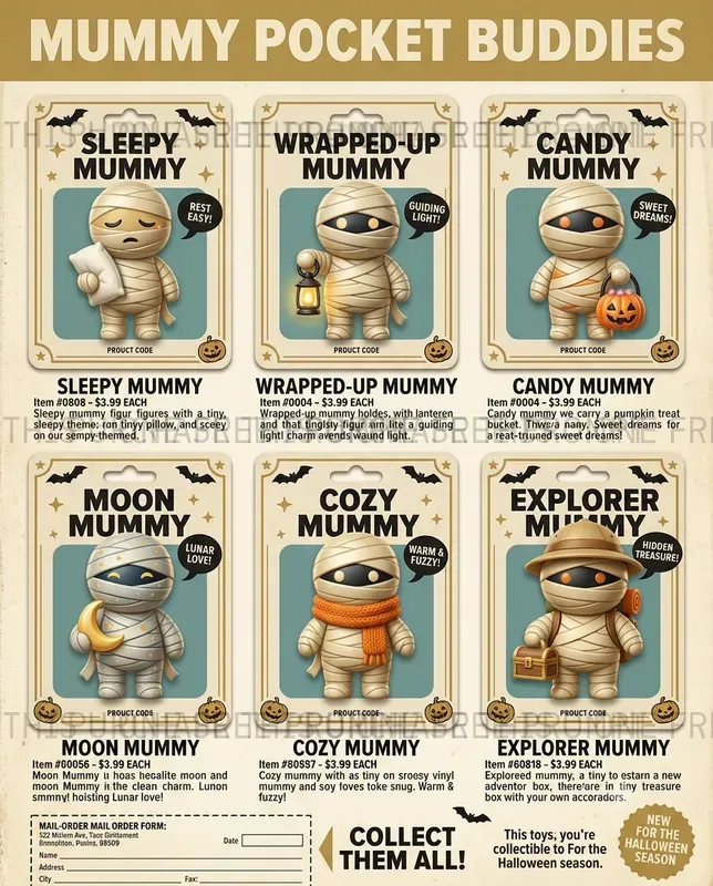 Cute Halloween Toy Catalog Pages