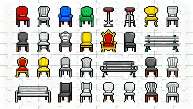 8bit Pixel Art Furniture Sprite Sheets