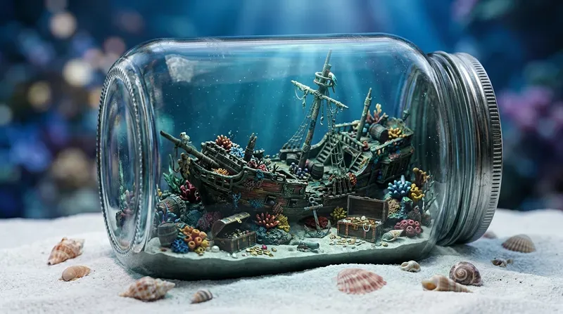 Isometric 3d Dioramas In Glass Jars