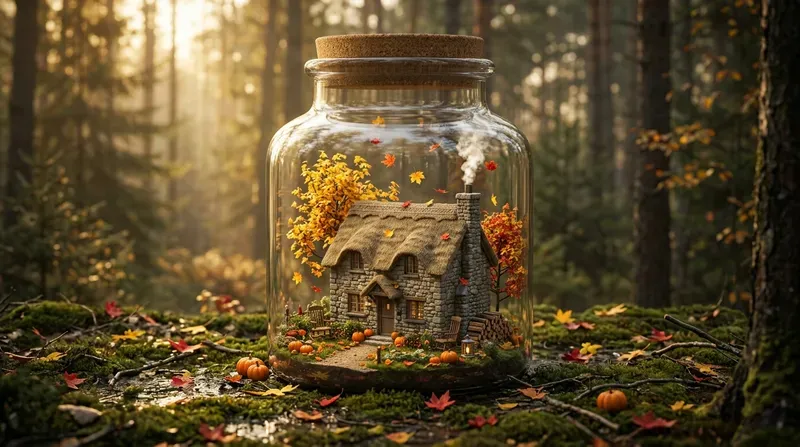 Isometric 3d Dioramas In Glass Jars