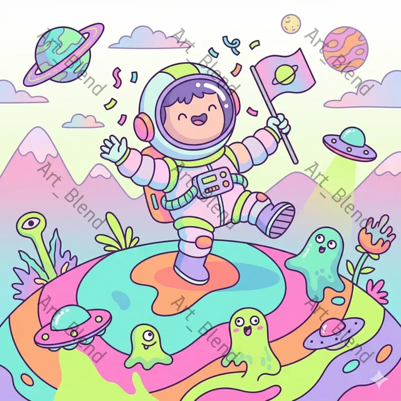 Whimsical Psychedelic Cartoon Art