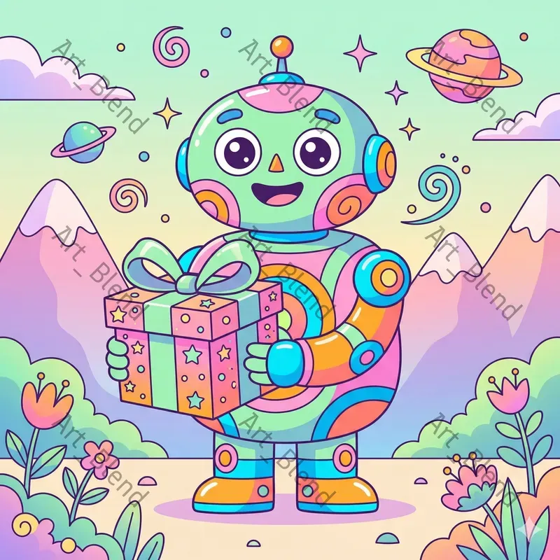 Whimsical Psychedelic Cartoon Art