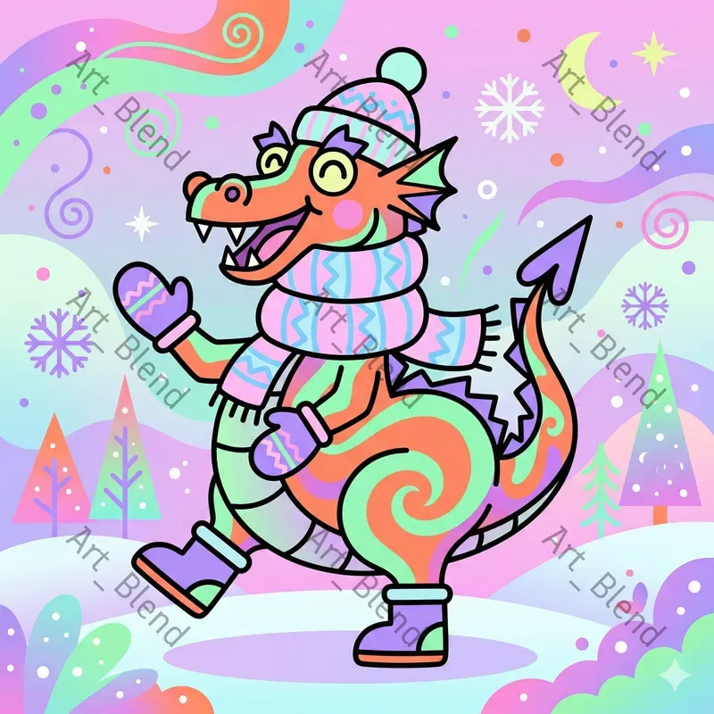 Whimsical Psychedelic Cartoon Art