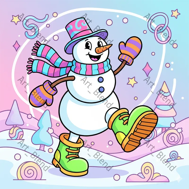 Whimsical Psychedelic Cartoon Art