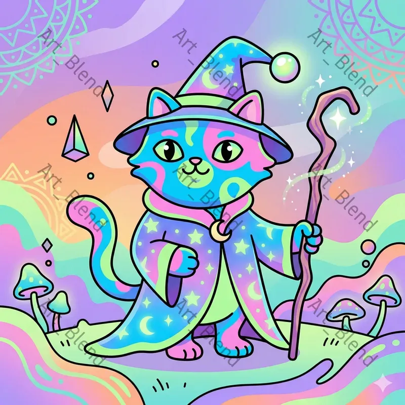Whimsical Psychedelic Cartoon Art