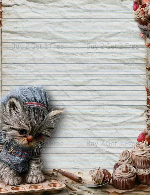 Sweet Denim Baking Girl Plain Papers