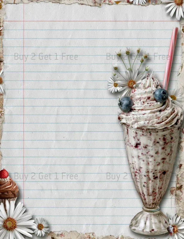 Sweet Denim Baking Girl Plain Papers