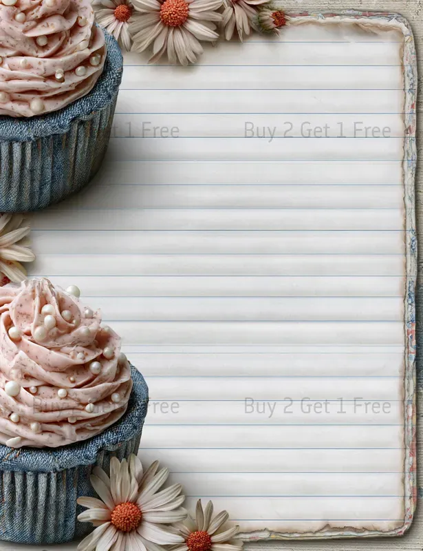 Sweet Denim Baking Girl Plain Papers