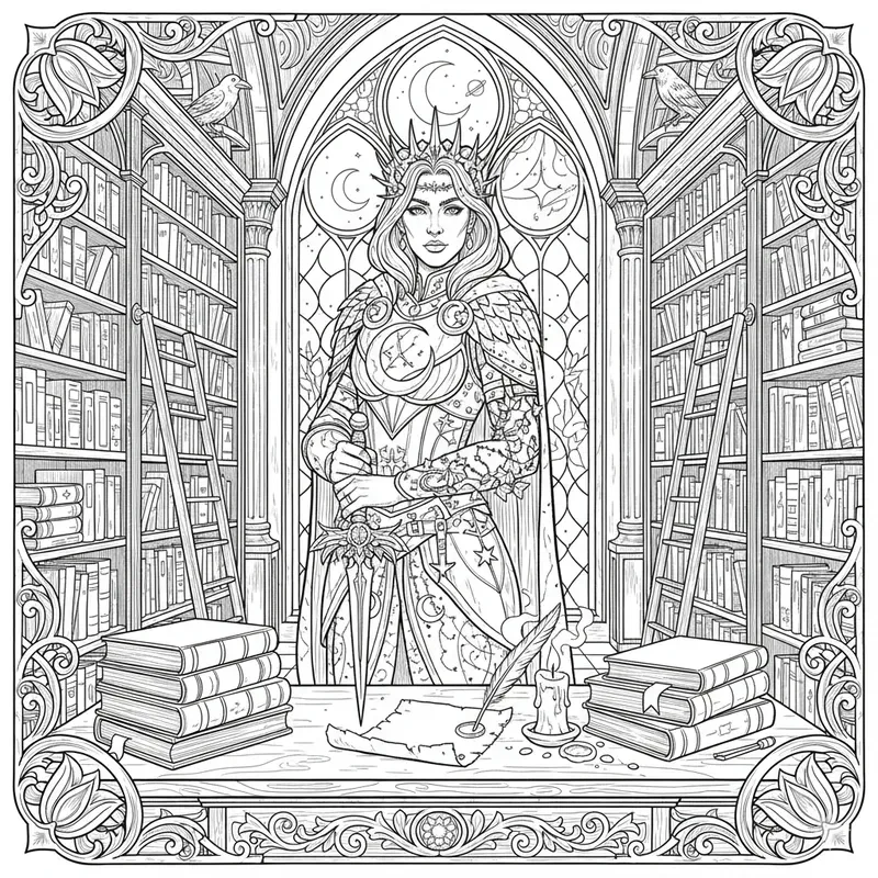 Romantasy Dark Academia Coloring Books