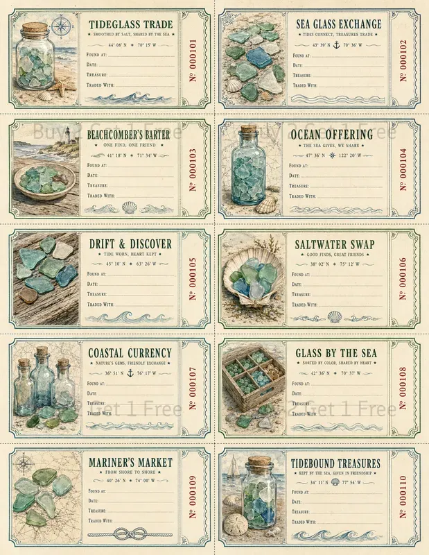 Exchange Ticket Sheet Junk Journals