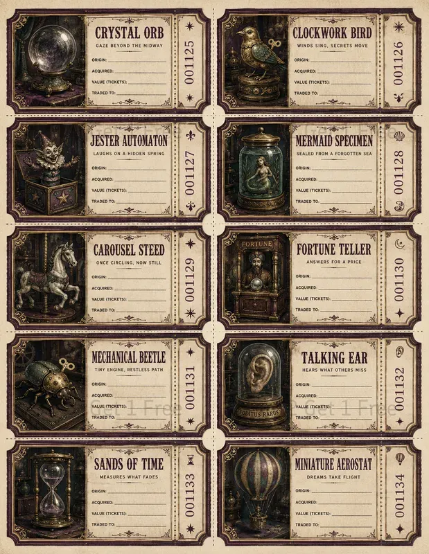 Exchange Ticket Sheet Junk Journals