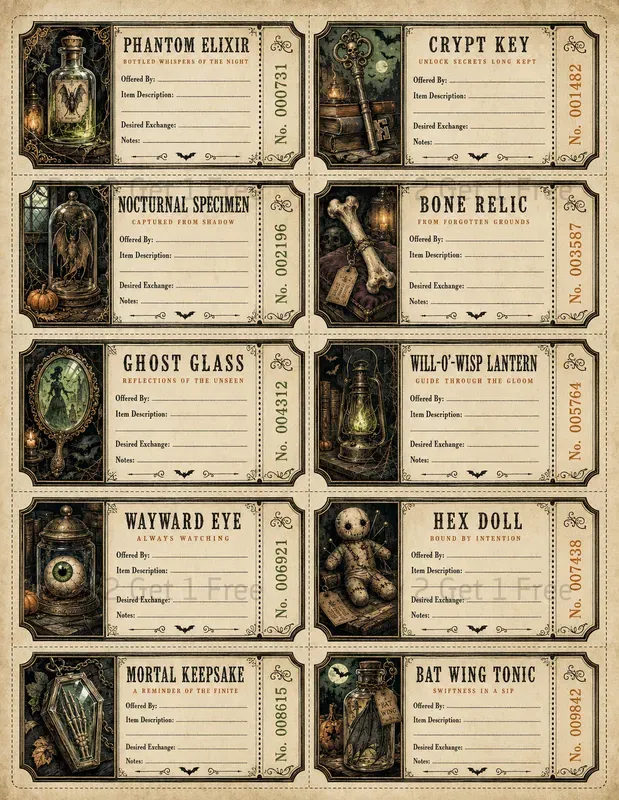 Exchange Ticket Sheet Junk Journals