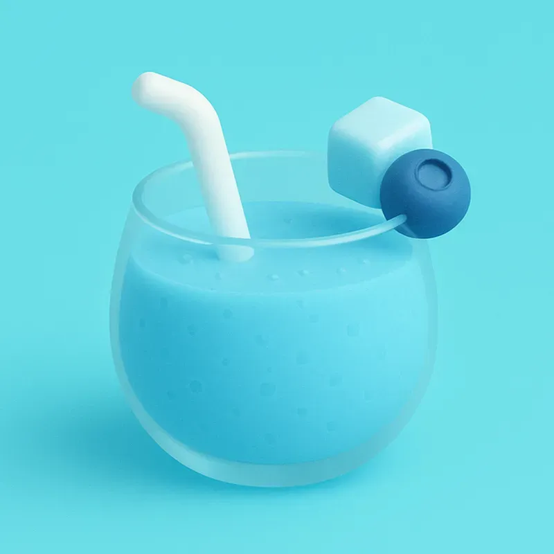Cute 3D Fruit Smoothie Emojis
