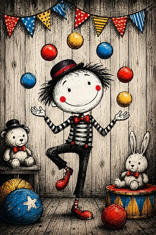 Whimsical Sketchy Ink Character Art