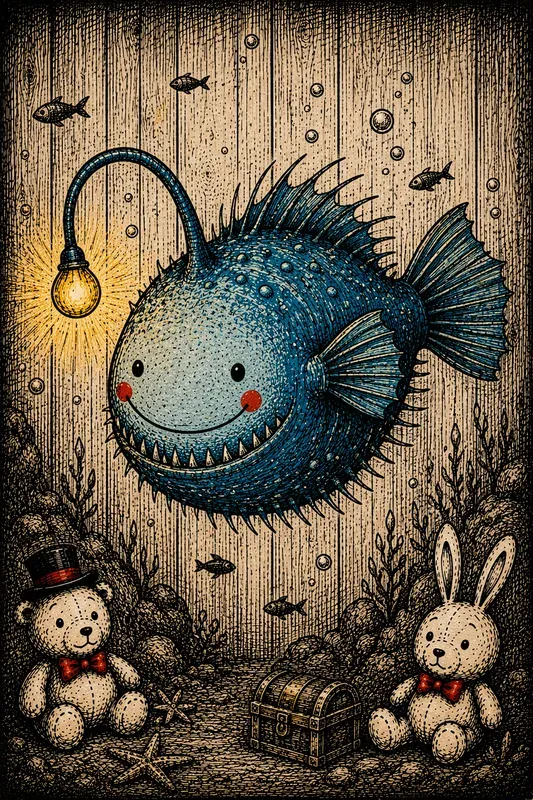Whimsical Sketchy Ink Character Art