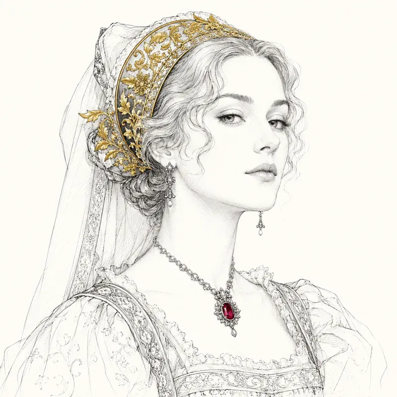 Vintage Line Art Color Pop Portraits