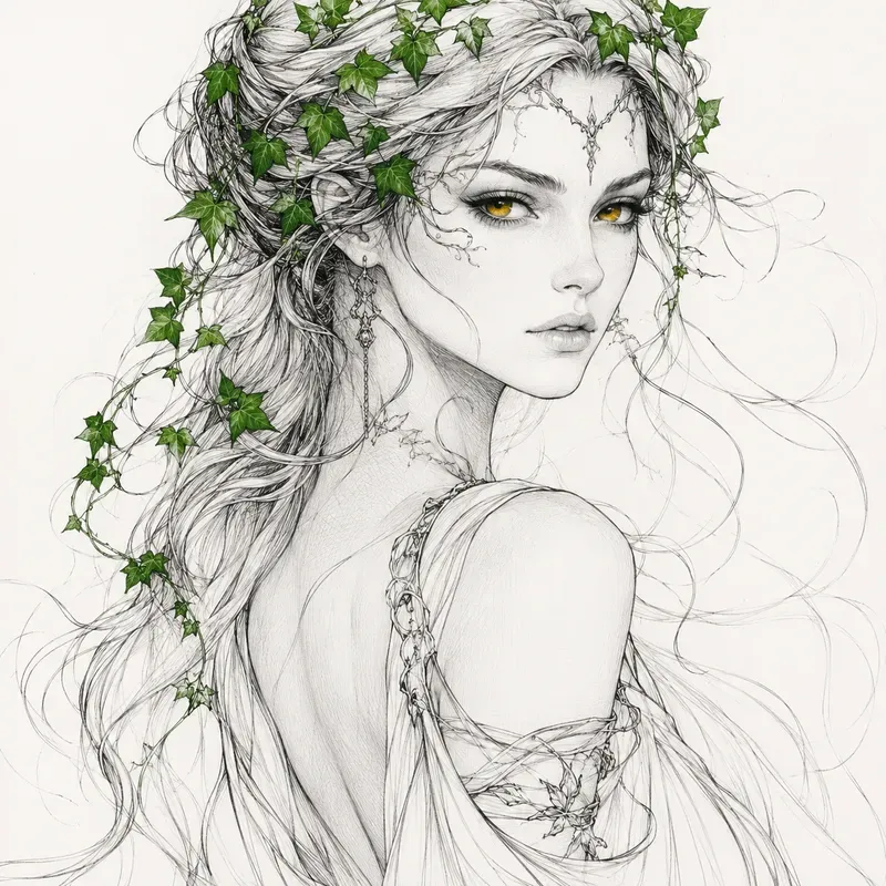 Vintage Line Art Color Pop Portraits