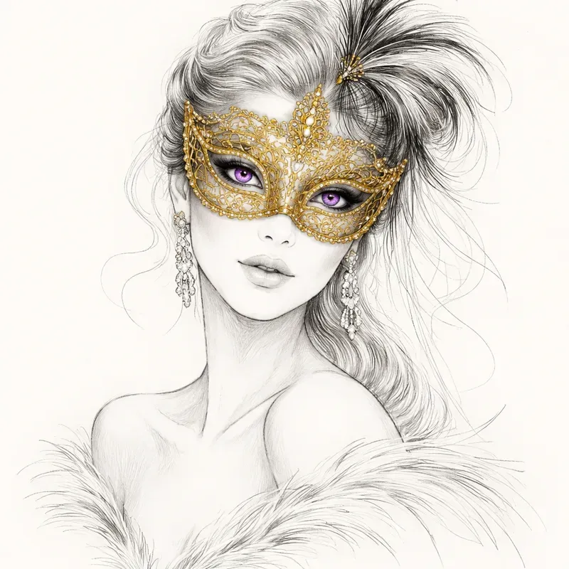 Vintage Line Art Color Pop Portraits