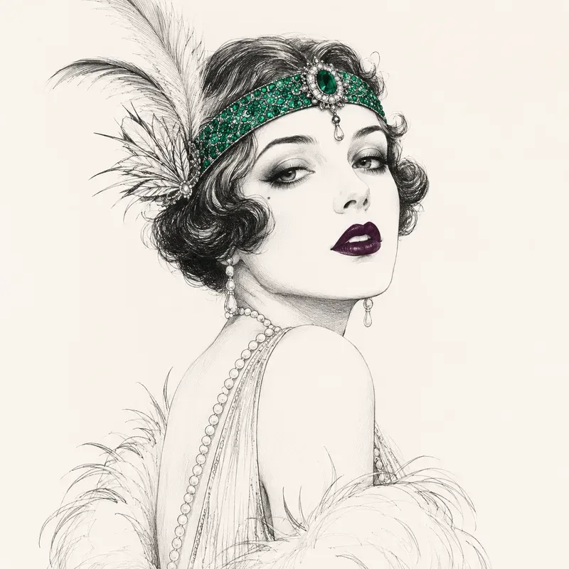 Vintage Line Art Color Pop Portraits