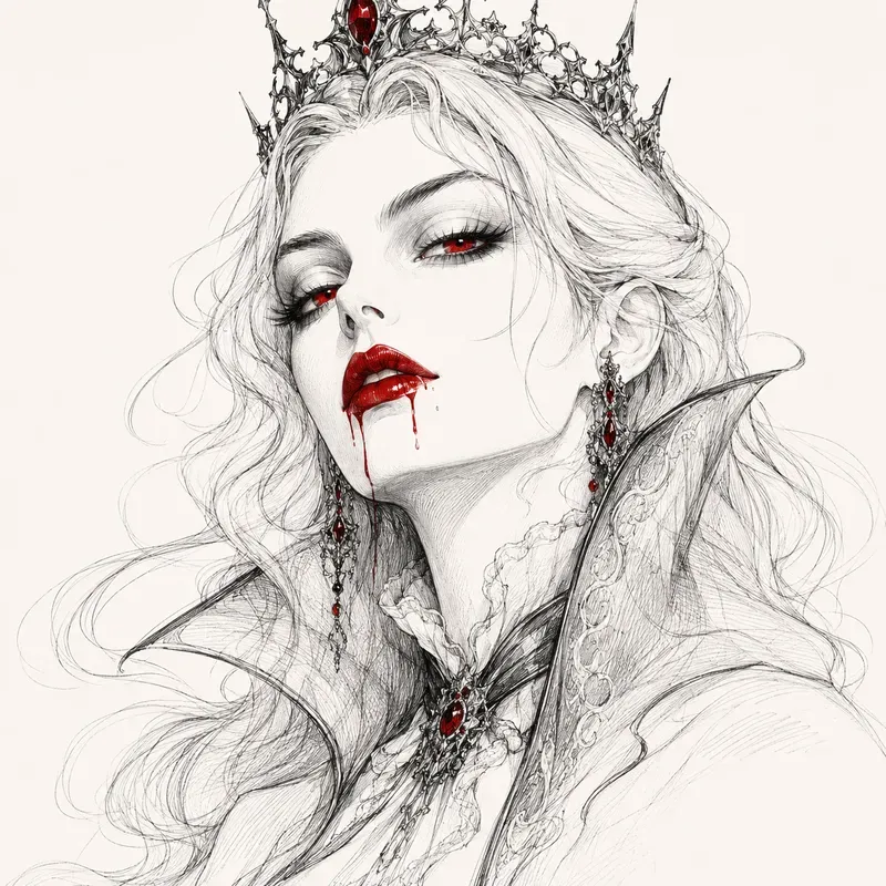 Vintage Line Art Color Pop Portraits