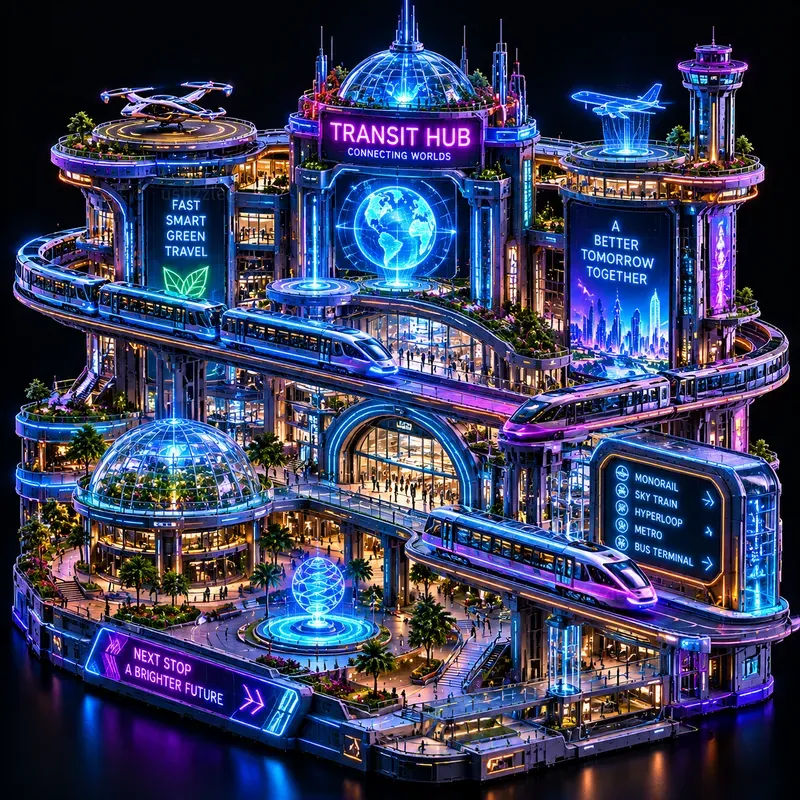3D Isometric Cyberpunk Arcology Dioramas