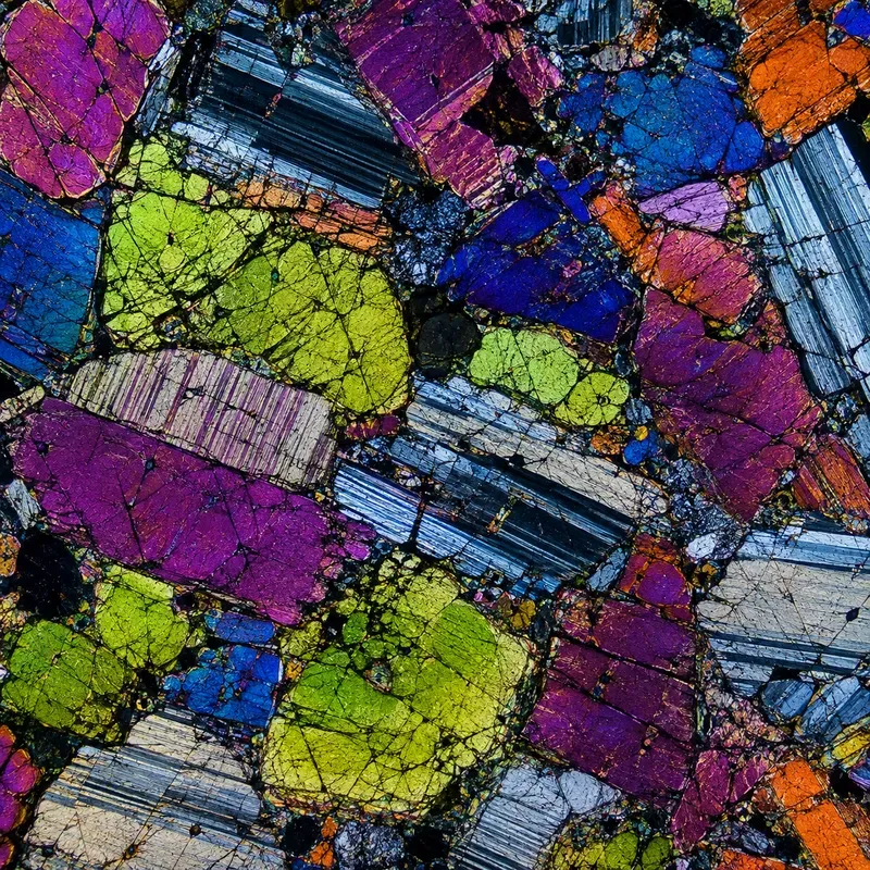 Polarized Mineral Micrograph Art