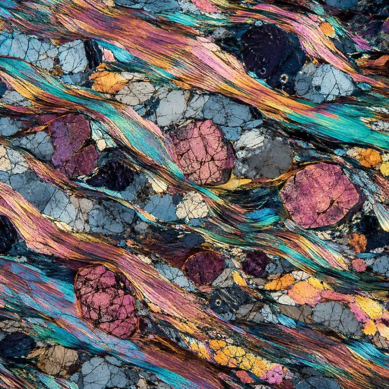 Polarized Mineral Micrograph Art